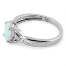 Sterling Silver White Lab-Opal Ring