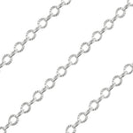 Sterling Silver Chain Catena Ovale Alternata 3mm (sold by the foot)
