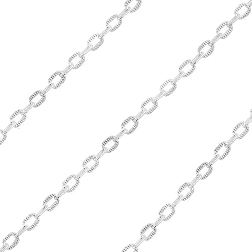 Sterling Silver Chain Metraggio 2.2mm x 4.1mm (sold by the foot)