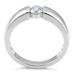 Sterling Silver Channel Bezel Clear CZ Ring
