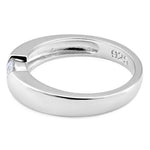 Sterling Silver Channel Bezel Clear CZ Ring