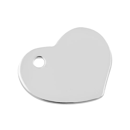 Sterling Silver Charm Heart 10mm w/ Hole - PACK OF 2