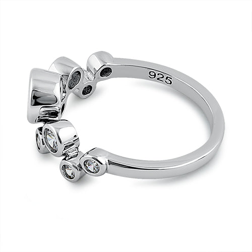 Sterling Silver Circles Style CZ Ring