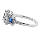 Sterling Silver Princess-Cut Blue CZ Ring