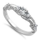 Sterling Silver Classic CZ Engagement Ring