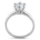Sterling Silver Solitaire CZ Engagement Ring