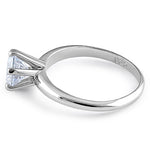 Sterling Silver Solitaire CZ Engagement Ring