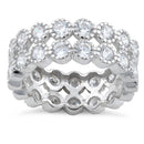 Sterling Silver Clear Double Eternity CZ Ring