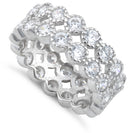 Sterling Silver Clear Double Eternity CZ Ring