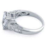 Sterling Silver Clear Emerald-Cut CZ Ring