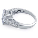 Sterling Silver Clear Emerald-Cut CZ Ring