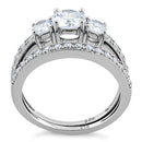Sterling Silver CZ Engagement Set Ring