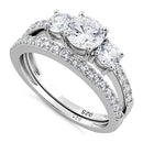 Sterling Silver CZ Engagement Set Ring