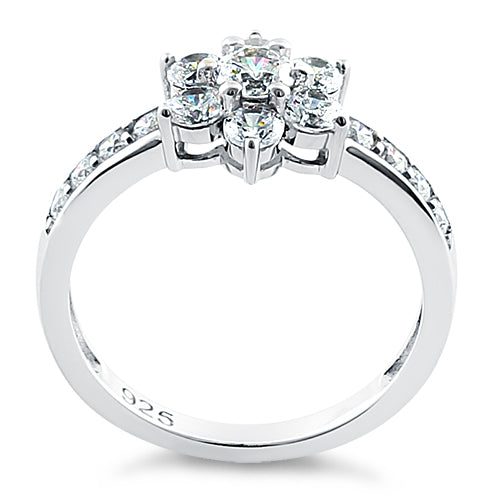 Sterling Silver Plumeria Flower CZ Ring