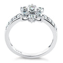 Sterling Silver Clear Plumeria Flower CZ Ring