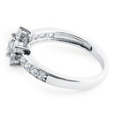 Sterling Silver Clear Plumeria Flower CZ Ring