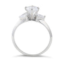 Sterling Silver Clear Round Cut Engagement CZ Ring