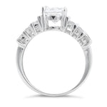 Sterling Silver Clear Round Cut Engagement CZ Ring