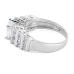 Sterling Silver Clear Round Cut Engagement CZ Ring