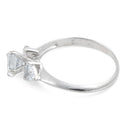 Sterling Silver Clear Round Cut Engagement CZ Ring