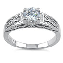 Sterling Silver CZ Engagement Ring