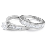 Sterling Silver 2-Piece CZ Engagement Ring