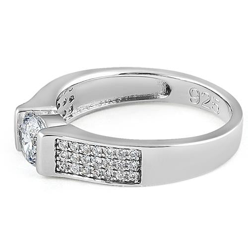 Sterling Silver Engagement CZ Ring