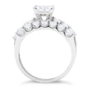 Sterling Silver Clear Square Princess Cut Engagement Set CZ Ring