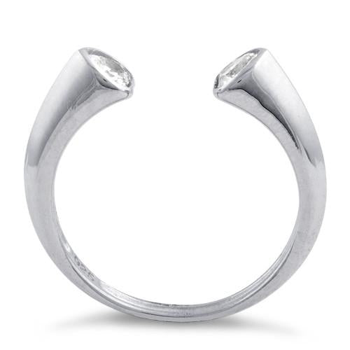 Sterling Silver Clear U Shaped Clear CZ Eternity Ring