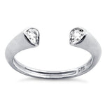 Sterling Silver Clear U Shaped Clear CZ Eternity Ring