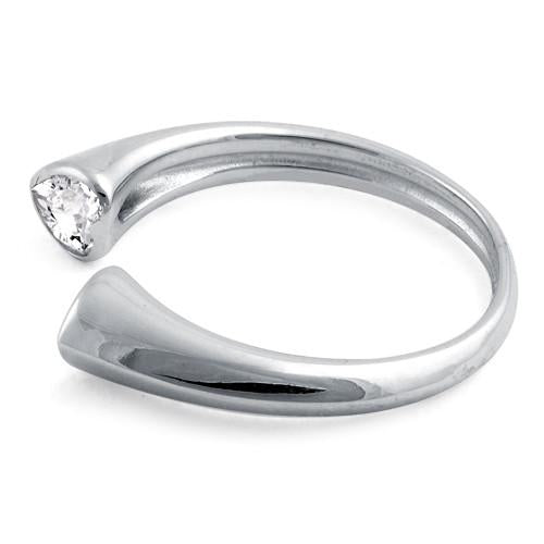 Sterling Silver Clear U Shaped Clear CZ Eternity Ring