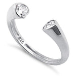 Sterling Silver Clear U Shaped Clear CZ Eternity Ring