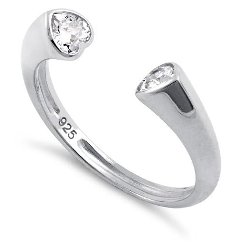 Sterling Silver Clear U Shaped Clear CZ Eternity Ring