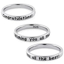Sterling Silver "Congratulations! Wishing you all the best!" Ring