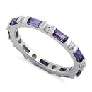 Sterling Silver Purple CZ Eternity Ring