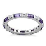 Sterling Silver Purple CZ Eternity Ring