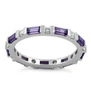Sterling Silver Purple CZ Eternity Ring