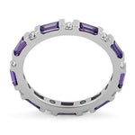 Sterling Silver Purple CZ Eternity Ring