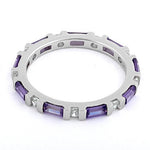 Sterling Silver Purple CZ Eternity Ring