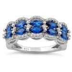 Sterling Silver Marquise Blue CZ Ring