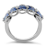 Sterling Silver Marquise Blue CZ Ring