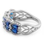 Sterling Silver Marquise Blue CZ Ring