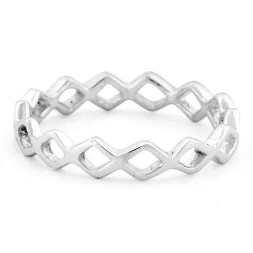 Sterling Silver Diamond Chain Ring