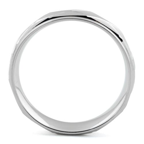 Sterling Silver Diamond Cut 2 Layer Lines Wedding Band Ring