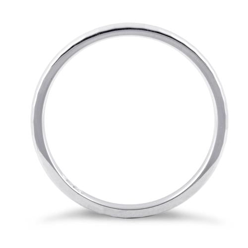 Sterling Silver Diamond Faceted Pattern Wedding Band Ring 2.5mm