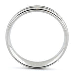 Sterling Silver Diamond Cut Triple Layer Brushed Wedding Band Ring