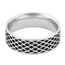 Sterling Silver Diamond Line Pattern Ring