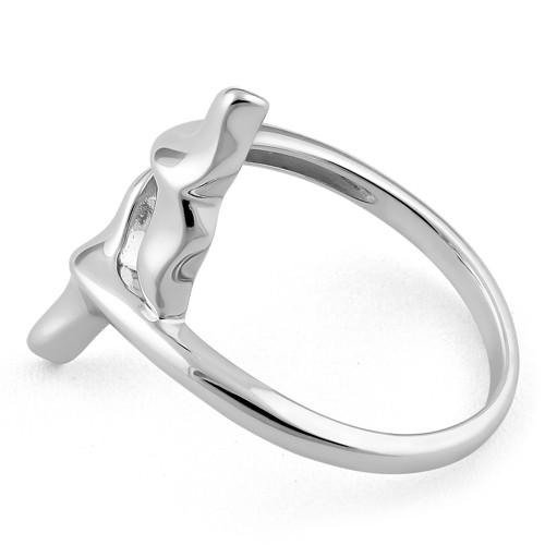 Sterling Silver Dolphin Fins Ring