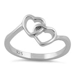 Sterling Silver Double Heart Ring