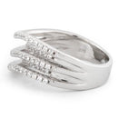 Sterling Silver Double Wave Pave CZ Ring